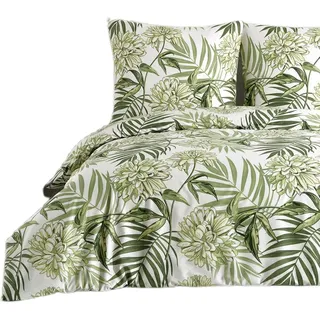 Buymax Bettwäsche 200x220 cm – Bettwäsche Set 3-teilig 200 x 220 cm, Renforcé 100% Baumwolle, Bettbezug mit 2 Kissenbezügen 80x80 cm, Oeko-TEX, Reißverschluss, weich und atmungsaktiv