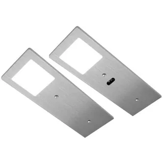HKT Unterbauleuchten-Set , Alufarben , Metall, Kunststoff , 2-teilig , 7x0.5x19 cm , Bewegungsmelder, Farbtemperaturwechsler , Küchen, Küchenausstattung
