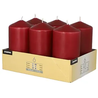 Papstar Stumpenkerze 12 cm bordeaux 6 St.