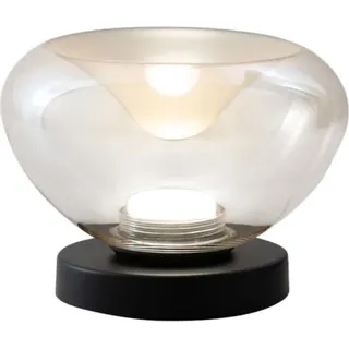 Brena - Cognac Fabas Luce Tischlampe - 11 W dimmbare LED-Touch-Steuerung - Konkaves Cognac-Borosilikatglas - Braun