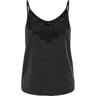 ONLY Damen Onlnew Carol S/L Glitter Mix Top Box Jrs, Black/Detail:harlekin Silver, XL