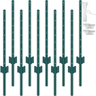 Vevor Zaunpfosten 3 Fuß 10er-Pack Grün/Metall