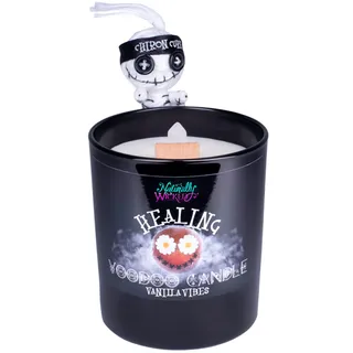 Naturally Wicked Voodoo Heilungs Kerze | inkl. Voodoo Puppe & Quarzkristall Zauberstab | Vegane Kristall Zauberkerze, Weißes Wachs
