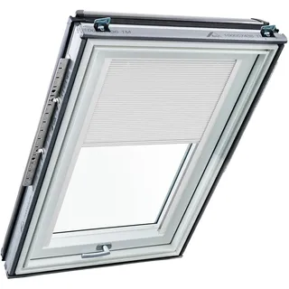 Original Roto Faltstore ZFA Faltrollo für Roto Dachfenster - Führungsschiene Weiß - Plissee für Dachfenster Baureihe Designo R6/R8, i8 und Classic K 64/84 - Größe 094/140 | 09/14 - Stofffarbe Weiß