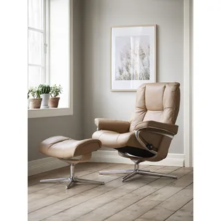 Stressless® »Mayfair« Set, Relaxsessel mit Hocker, mit Hocker, mit Cross Base, Größe S, M & L, Holzakzent Eiche braun