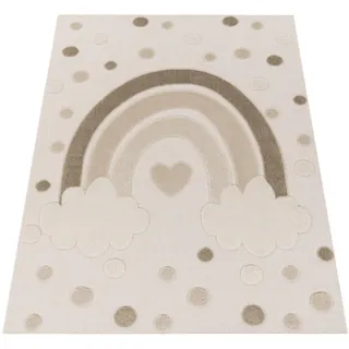 Paco Home Kinderteppich 120/160 cm Kika 374 , Sandfarben , Textil , Rechteckig , 120x160 cm , strapazierfähig, für Fußbodenheizung geeignet , Teppiche und Böden, Teppiche, Kinderteppiche