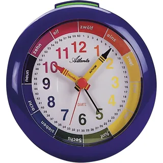 Atlanta 1265/5 Wecker Kinderwecker blau Lernwecker für Kinder - Weiß