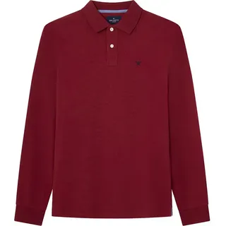 Hackett Slim Fit Logo Langarm-polo - Winter Red - 2XL