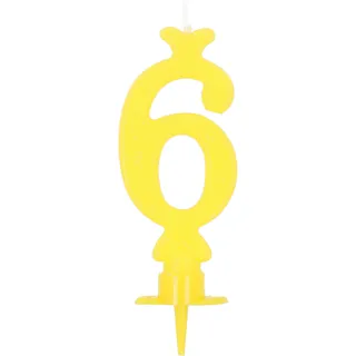 Geburtstagskerze gelb Nr. 6