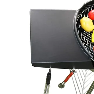 Grilltischablage für Weber Kugelgrill 57 cm, Weber Master Touch 57 cm, Premium, Original Holzkohlegrill 22 inch, Kugelgrillzubehör, BBQ Seitentisch, Pulverbeschichteter Stahl, Outdoor BBQ