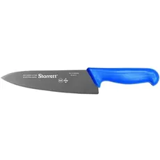 Starrett Profi-Kochmesser - BKL301-8 Breites dreieckiges 8" (200mm) ultrascharfes Küchenmesser mit langlebiger Klinge - Schneidemesser aus Edelstahl mit blauem Griff (DV86206)