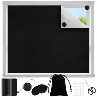 Scettar verdunklungsstoff Sets, verdunkelungsrollo ohne Bohren,Tragbare dachfenster verdunkelung Stoff,Fenster verdunkelung Sonnenschutzvorhänge mit Wärmedämmschicht (100x145cm)