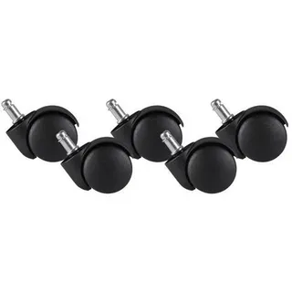 Mid.you Drehstuhlrolle , Schwarz , Kunststoff , 5-teilig , Büromöbel, Bürostühle, Bürostuhl-Ersatzteile & Bodenschutzmatten