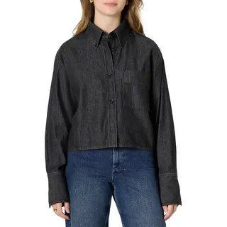 Amazon Essentials Damen Oversize-Denimhemd Mit Fest Geknöpftem Kragen