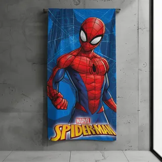 MTOnlinehandel Spiderman Badetuch 70 x 140 cm blau