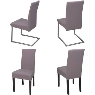 Staboos Stuhlhussen 4er Set - Hohe Elastizität - Stuhlbezug 4er Set - ÖKO TEX Zertifiziert (Taupe-Braun)