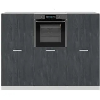 Vicco Küchenzeile R-Line 180 cm Schwarz Beton/Weiß