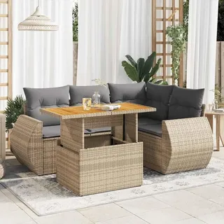 vidaXL Garten-Sofagarnitur 5-tlg. beige