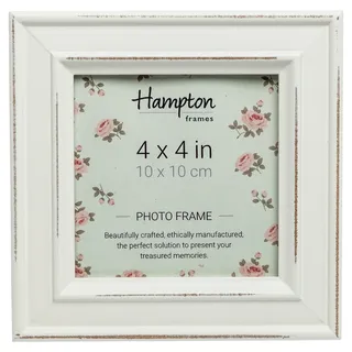 Hampton Frames | Paloma Bilderrahmen quadratisch, 14,5 x 14,5 x 2,5 cm, weiß, Holz | Modernes Design, Holz-Optik, für 10x10 cm Fotos | Dekorativer Rahmen für Zuhause