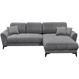 ed-lifestyle polstermöbel Bern Ecksofa 281 x 189 cm, mit Schlaffunktion und Bettkasten Dunkelgrau