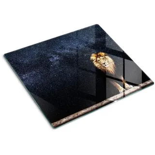 Tulup Glasplatte 60x52 cm Löwe-Sterne , Glas , 60x52 cm , Küchenzubehör, Schneidebretter