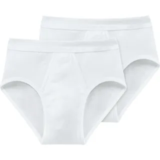 SCHIESSER Slip unifarben weiß L 2er Pack
