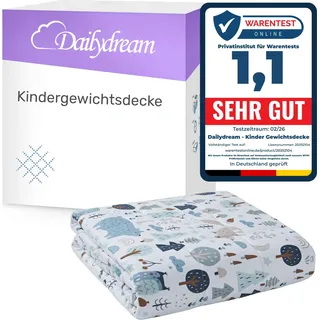 nivion Dailydream Gewichtsdecke Kinder – Baumwolle – Forest – 135x200 cm – 3,2 kg - Beruihigende Wirkung - Besser Einschlafen - Standard 100, doppelt genäht für erhöhte Haltbarkeit, perfekte Gewichtsverteilung durch kleine Fächer, Temperaturstabil, hypoallergene 