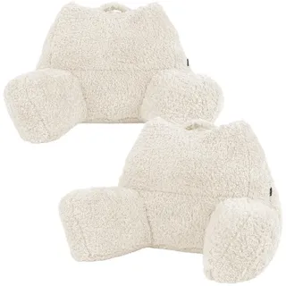 icon Rückenlehne Lesekissen Teddybär 2-tlg. , Weiß , Textil , Freiform , 74x63 cm , Hergestellt in Deutschland , Heimtextilien, Wohntextilien, Kissen, Rückenkissen