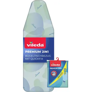 Vileda Premium 2in1 Bügelbrettbezug für Dampfbügelstation, Silber-grau
