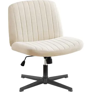DUMOS Bürostuhl Ohne Armlehne, Teddysamt und Bequemes Netzgewebe Criss Cross Chair, mit Verbreitertem Sitzkissen Schneidersitz Stuhl, Geeignet für Büros, Schlafzimmer und Wohnzimmer