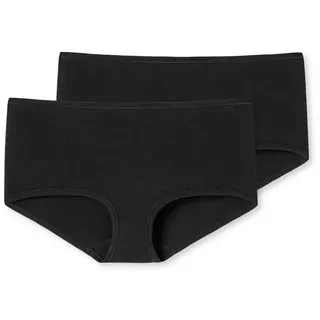 SCHIESSER Damen, 2 Pack Panty Shorts Bio Baumwolle, - 95/5 Organic Unterwäsche, Schwarz_174386, 38, EU