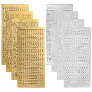 HongSiFang 16 Blatt, Wachsbuchstaben Silber Gold | Wachsplatten für Kommunionkerze, Bastelset, Kerzenaufkleber für Hochzeit Taufe Konfirmation, Taufkerze Selber Machen Set