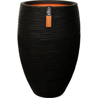 Capi Pflanztopf Nature Rib Elegant Deluxe Riffel Ø 45 cm x 72 cm Schwarz