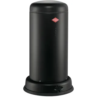 Wesco Baseboy Abfallsammler in der Farbe mattschwarz, pulverbeschichtetes Stahlblech, 20 Liter Volumen, Metall-Einsatz, eingebauter Dämpfer, Metall-Fußtritt mit Gummitrittfläche