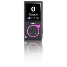 Lenco MP3-Player Xemio-768 - MP3/MP4-Player, 8 Gb Micro SD-Karte Inklusive In-Ear Kopfhörer und Bluetooth- Rosa