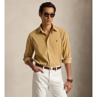 Polo Ralph Lauren für Herren. 710853123501 Braunes Cordhemd in Custom Fit (S), Lässig, Baumwolle, Langarm