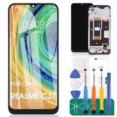 Für OPPO Realme C31 2022 Bildschirm-Ersatz für Realme C31 LCD-Display für Realme C31 Touchscreen-Digitizer RMX3501 Montage-Reparaturteile-Sets mit Rahmen (schwarz)