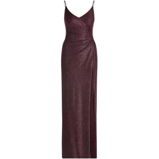 Abendkleid VERA MONT "Abendkleid mit Seitenschlitzen", Damen, Gr. 38, EURO, rot (dunkelrot, grau), Obermaterial: 81% Polyamid PA. 19% Elasthan EL., Kleider Abendkleid