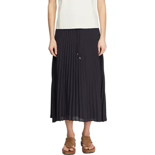 Comma Faltenrock mit Bindeband, navy
