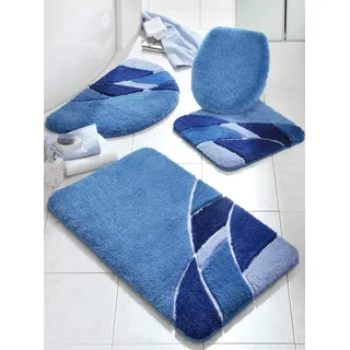 Badematte HAGEMANN Gr. 6, blau, WC-Deckelbezug (47cm x 50cm), 1 Stk., Badematten, Badematte