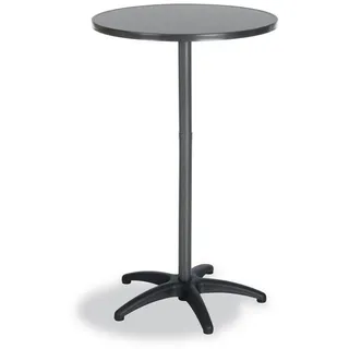 Gartentisch , Anthrazit , Metall , rund , 70x72x110 cm , FSC Mix, Europäischer Sicherheitsstandard , ausziehbar, gastro- und objekttauglich, UV-beständig, wetterfest , Gartenmöbel, Gartentische, Gartentische ausziehbar