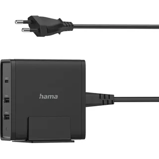 Hama Universal-USB-C-Ladestation, 3 Ports, Power Delivery (PD), 5-20V/65W (00200017) - Schwarz