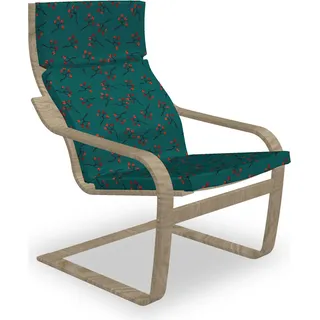 ABAKUHAUS Teal Poäng Sessel Polster, Red Berry Weihnachten Rustikales, Sitzkissen mit Stuhlkissen mit Hakenschlaufe und Reißverschluss, Teal Rubin Vermilion