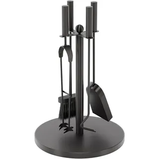 Fire Vida Warwick Kaminbesteck-Set, traditionell, Metall, schwarz, 5-teilig