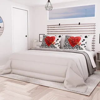 PETTI Artigiani Italiani - Bettwäsche, Grau, 240x260, Bettdecke, Quilt, Steppdecke, Tagesdecke, 100% Made in Italy