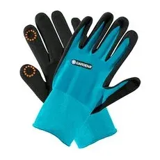 GARDENA Gartenhandschuhe 42% Polyester, 55% Nitril, 3% Elasthan, Nitrilbeschichtung der Handflächen blau Größe 10 1 Paar