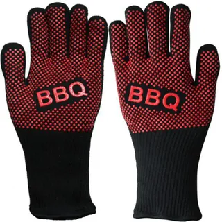 G21 Grillhandschuhe für das Grillen bis zu 350°C - Schwarz, Rot