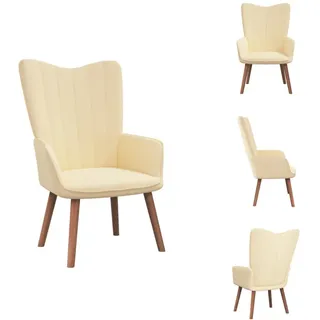 vidaXL Relaxsessel Cremeweiß Samt -  Sessel - Creme