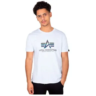 Alpha Industries Herren Basic T Rainbow Ref T-Shirt, White, L