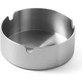 HENDI Aschenbecher mit Zigarettenhalter, ø100x(H)30mm, stapelbar Edelstahl